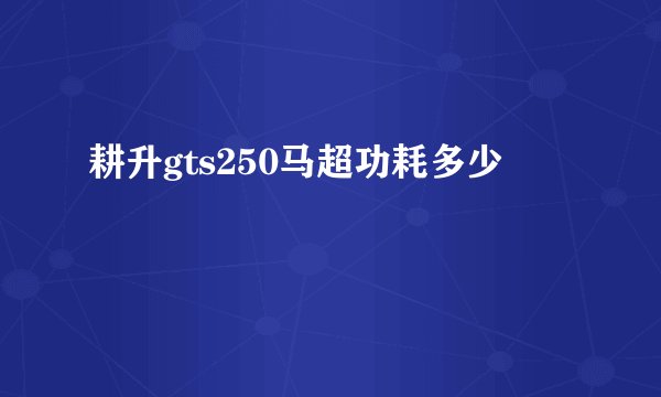 耕升gts250马超功耗多少