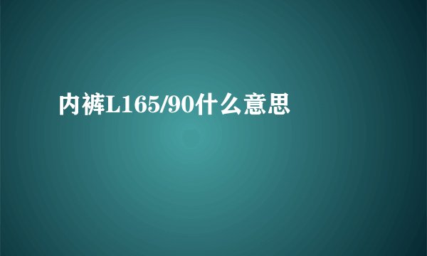 内裤L165/90什么意思
