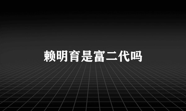 赖明育是富二代吗