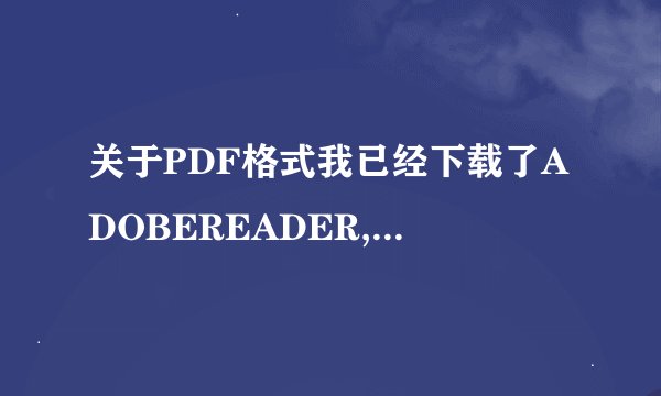 关于PDF格式我已经下载了ADOBEREADER,6.0可以看到