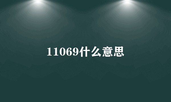 11069什么意思