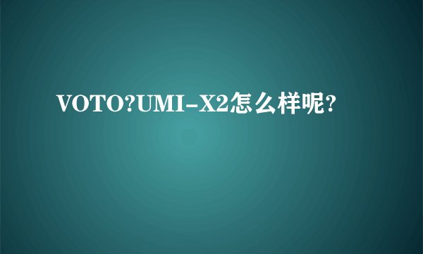 VOTO?UMI-X2怎么样呢?