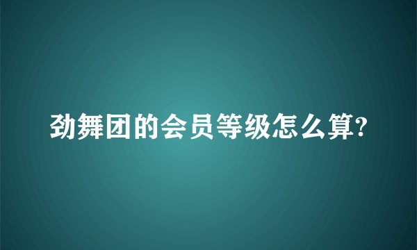 劲舞团的会员等级怎么算?