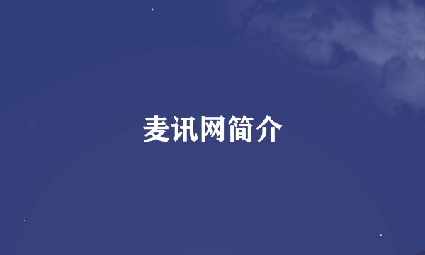麦讯网简介