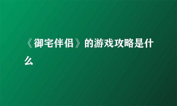 《御宅伴侣》的游戏攻略是什么