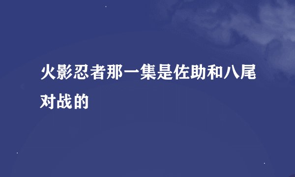 火影忍者那一集是佐助和八尾对战的