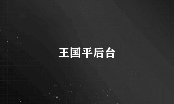 王国平后台
