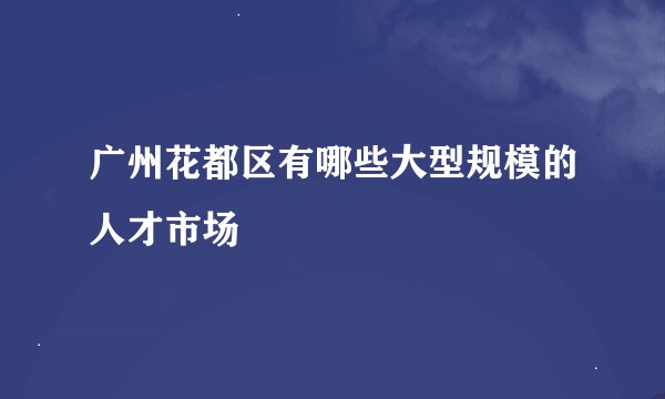 广州花都区有哪些大型规模的人才市场