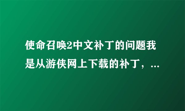 使命召唤2中文补丁的问题我是从游侠网上下载的补丁,安装游戏的路径