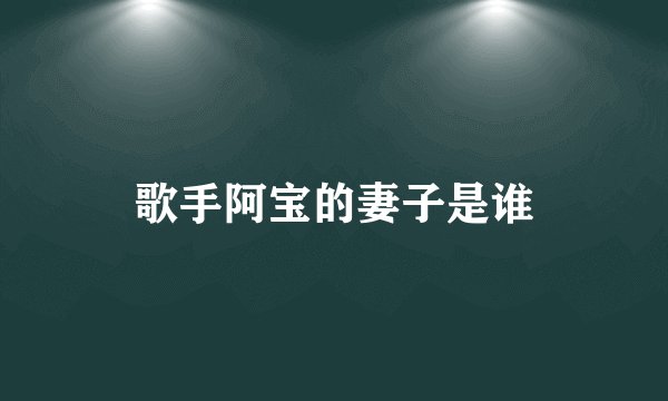 歌手阿宝的妻子是谁