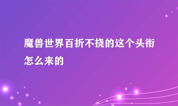 魔兽世界百折不挠的这个头衔怎么来的