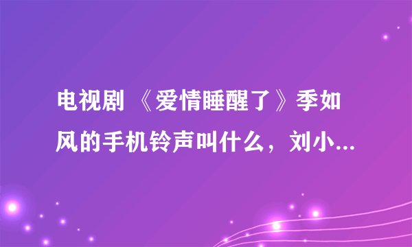 电视剧 《爱情睡醒了》季如风的手机铃声叫什么,刘小贝的手机铃声是什么?