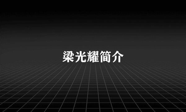 梁光耀简介