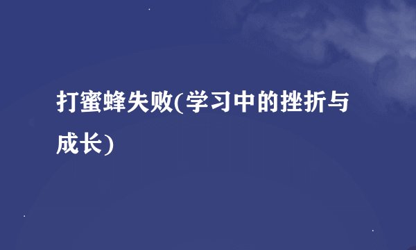 打蜜蜂失败(学习中的挫折与成长)