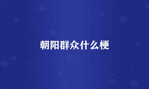 朝阳群众什么梗