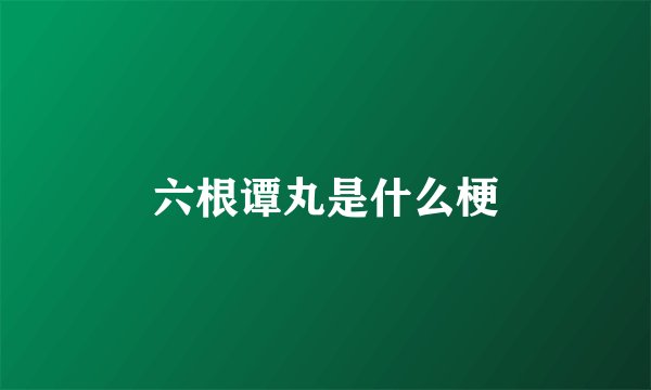 六根谭丸是什么梗