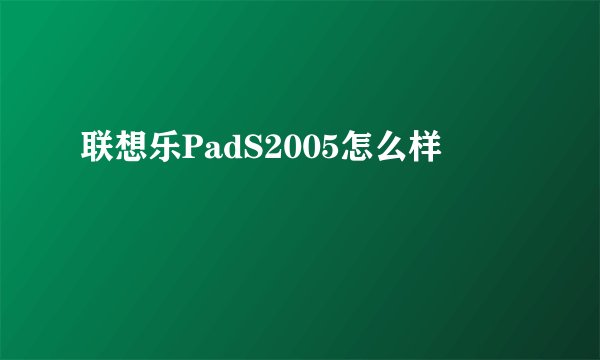 联想乐PadS2005怎么样
