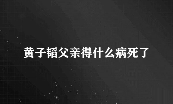 黄子韬父亲得什么病死了