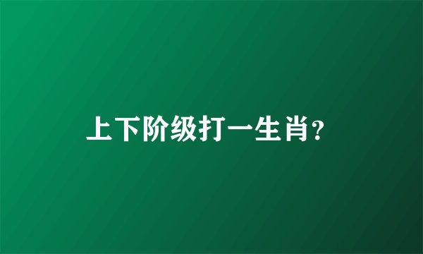 上下阶级打一生肖？