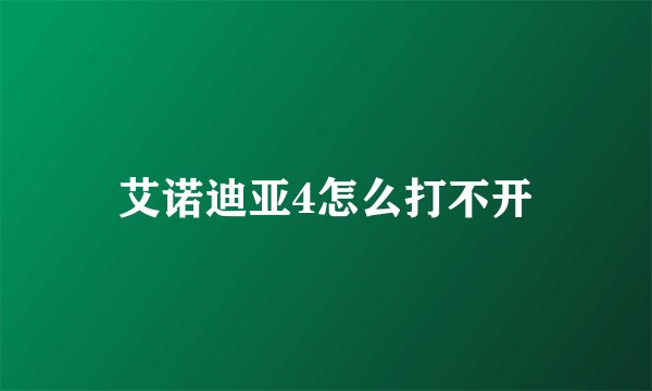 艾诺迪亚4怎么打不开