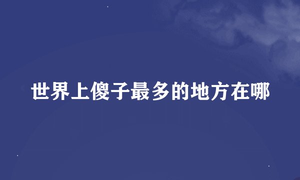 世界上傻子最多的地方在哪
