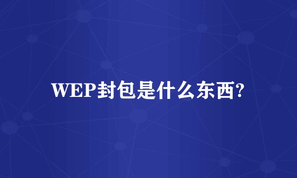 WEP封包是什么东西?