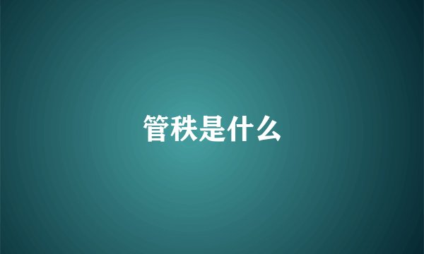 管秩是什么