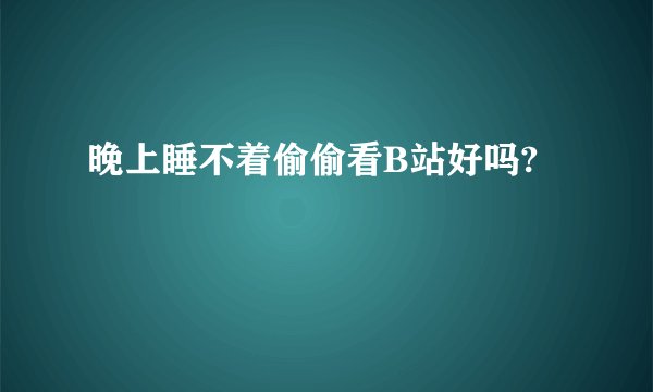 晚上睡不着偷偷看B站好吗?