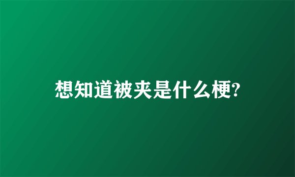 想知道被夹是什么梗?