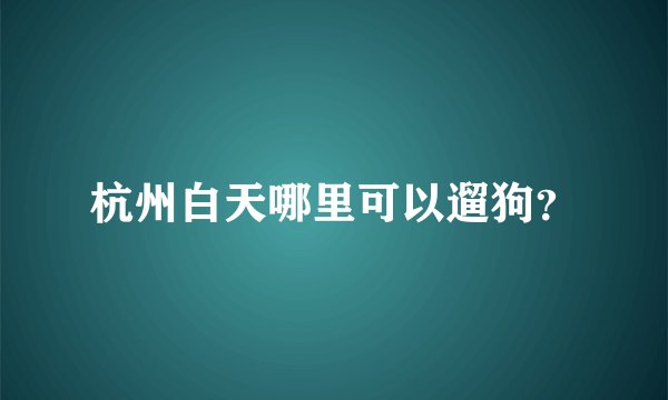 杭州白天哪里可以遛狗？