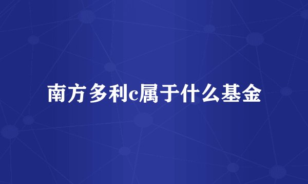 南方多利c属于什么基金