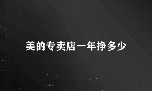 美的专卖店一年挣多少