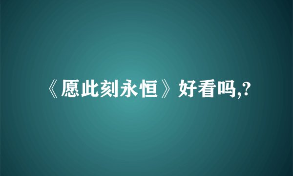 《愿此刻永恒》好看吗,?