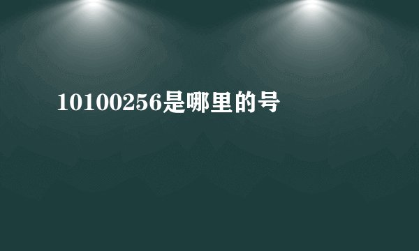 10100256是哪里的号