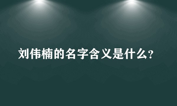刘伟楠的名字含义是什么？