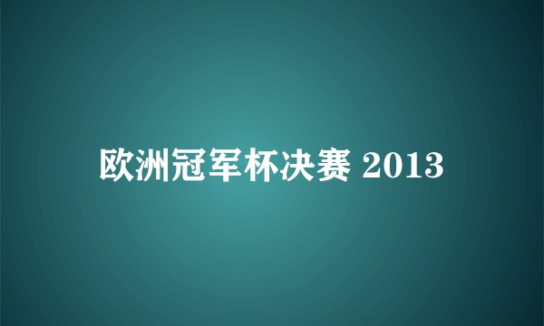 欧洲冠军杯决赛 2013