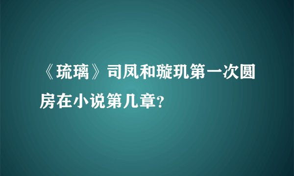 《琉璃》司凤和璇玑第一次圆房在小说第几章？