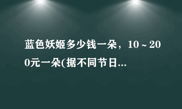 蓝色妖姬多少钱一朵，10～200元一朵(据不同节日会有所波动)