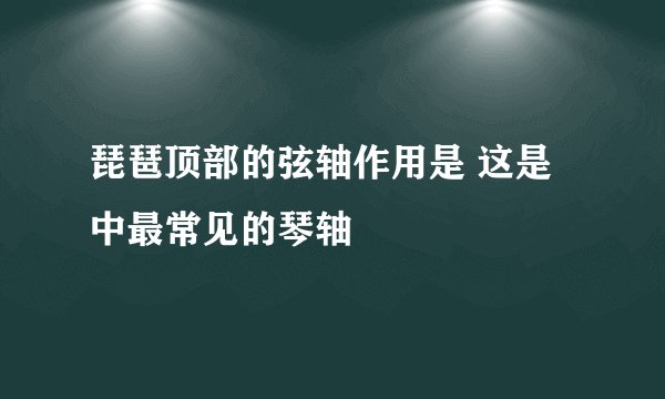 琵琶顶部的弦轴作用是 这是中最常见的琴轴