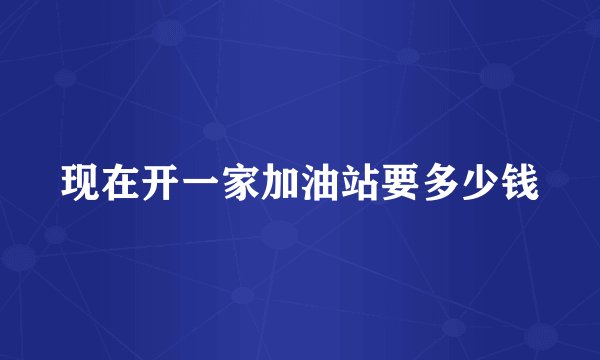现在开一家加油站要多少钱