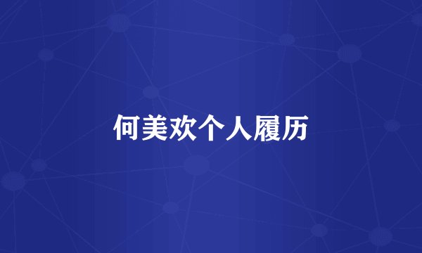 何美欢个人履历