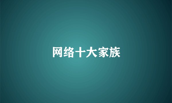 网络十大家族
