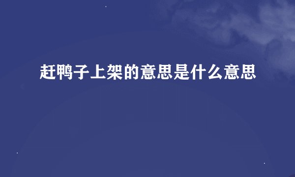 赶鸭子上架的意思是什么意思