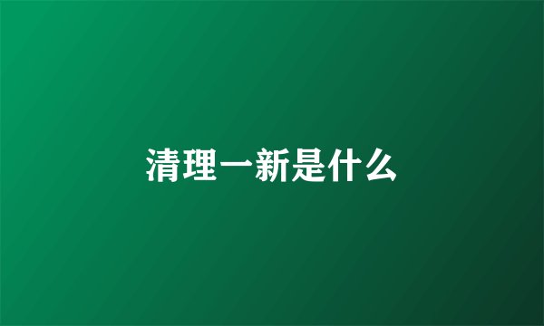 清理一新是什么