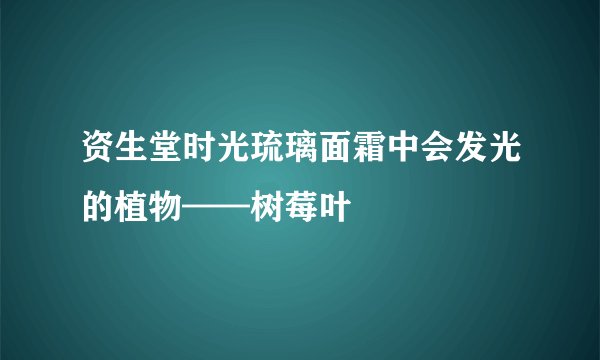 资生堂时光琉璃面霜中会发光的植物——树莓叶