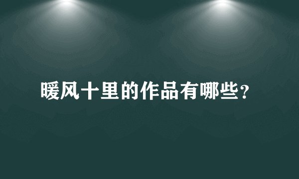 暖风十里的作品有哪些？