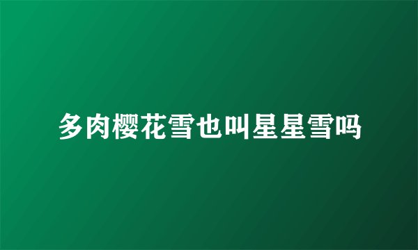 多肉樱花雪也叫星星雪吗