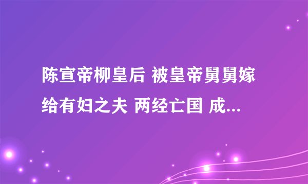 陈宣帝柳皇后 被皇帝舅舅嫁给有妇之夫 两经亡国 成一世传奇