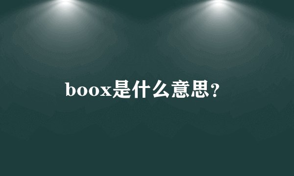 boox是什么意思？