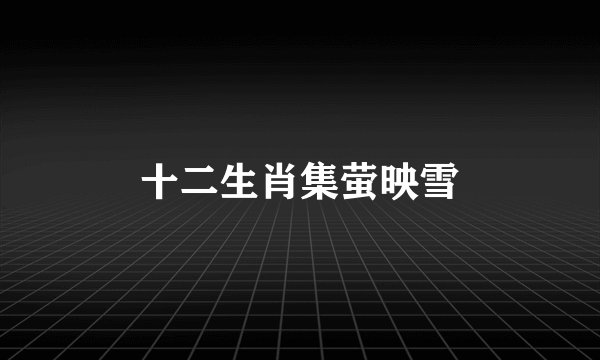 十二生肖集萤映雪
